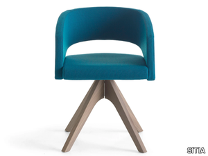 MAJOR - Trestle-based upholstered fabric chair _ SITIA