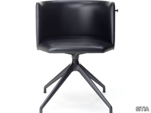 PERGY - Upholstered swivel leather chair _ SITIA