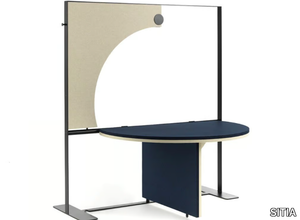 UNA - Folding PET office workstation with sound absorbing screens _ SITIA