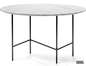 LOVERS - Round marble high side table _ SITIA