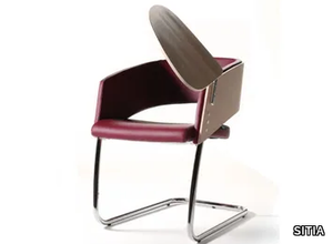 MAJOR - Cantilever fabric training chair with writing tablet _ SITIA