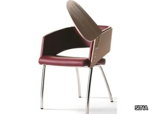 MAJOR - Upholstered fabric training chair with writing tablet _ SITIA