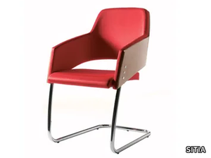 MAJOR - Upholstered cantilever fabric chair with armrests _ SITIA