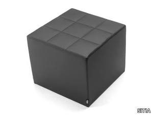 SIGPOUF - Square leather pouf _ SITIA