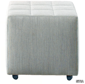 SIGPOUF - Square fabric pouf with castors _ SITIA