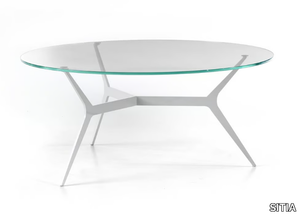 TRIMUNDO - Low round glass coffee table _ SITIA