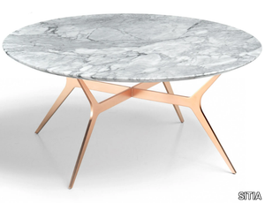 TRIMUNDO - Low round marble coffee table _ SITIA