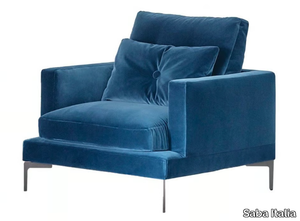 ESSENTIEL - Fabric armchair with removable cover with armrests _ Saba Italia