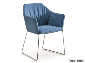 NEW YORK - Upholstered fabric chair with armrests _ Saba Italia