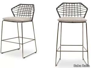 NEW YORK SOLEIL - High fabric garden stool _ Saba Italia