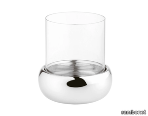 SPHERA - Glass and Stainless Steel candle holder _ sambonet