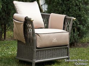 VEGA - Garden armchair with removable cover with armrests _ Samuele Mazza Outdoor