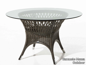 VEGA - Round woven wicker garden table _ Samuele Mazza Outdoor