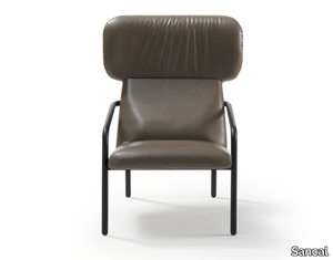 ELLE - Wing leather armchair with armrests _ Sancal