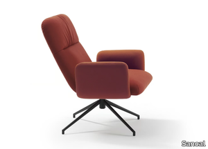 ELLE - Trestle-based fabric armchair with armrests _ Sancal
