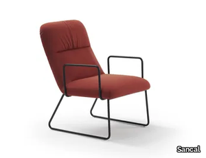 ELLE - Sled base fabric armchair with armrests _ Sancal