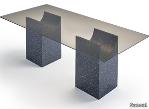 VESTIGE - Rectangular glass table with iQ Surface base _ Sancal