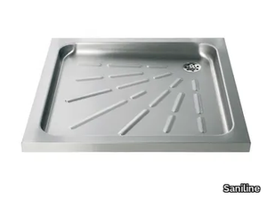 2060/2065 - Anti-slip square stainless steel shower tray _ Saniline