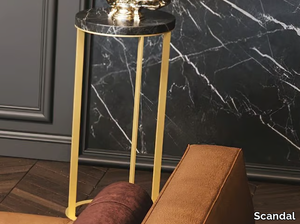 UNIQO - Round Nero Marquina marble high side table _ Scandal