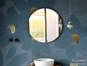 PO105 - Bathroom wallpaper with floral pattern _ Scarabeo Ceramiche