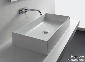 TEOREMA 2.0 - Countertop rectangular ceramic washbasin _ Scarabeo Ceramiche