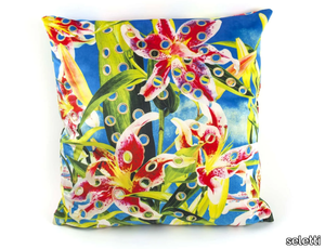 FLOWER WITH HOLES - Square fabric cushion _ seletti