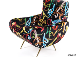 SNAKES - Fabric armchair with armrests _ seletti