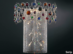 DIAMOND CLEOPATRA EXTRA LARGE - Halogen pendant lamp with crystals _ Serip