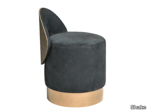 HEGE - Upholstered round nabuk pouf _ Shake