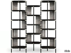 FEBE - Open floor-ceiling mounted bookcase _ Sicis