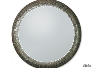 FLUXUS - Round framed mirror with integrated lighting _ Sicis