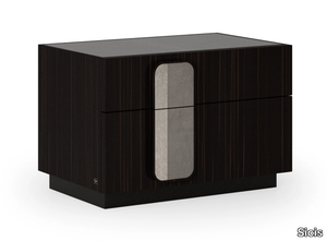 DOVER - Rectangular ebony bedside table with drawers _ Sicis