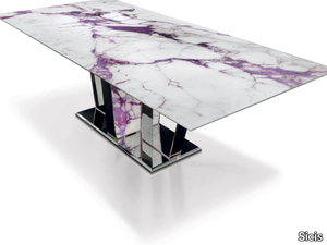 BOSTON - Rectangular glass dining table _ Sicis