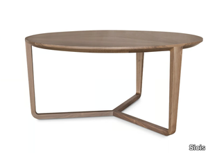 CARTESIO - Round walnut table _ Sicis