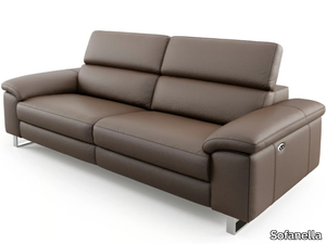 SAVONA - 3 seater sled base leather sofa _ Sofanella