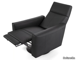 TRINO - Recliner leather armchair with armrests _ Sofanella