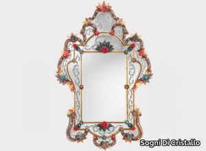 ELZEVIRO - Framed wall-mounted Murano glass mirror _ Sogni Di Cristallo