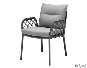 CARO - Fabric garden chair with armrests _ Solpuri