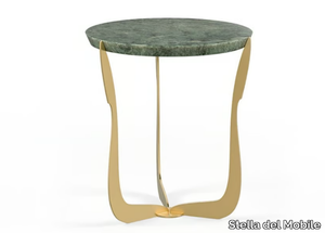PR.308 - Round metal coffee table with marble top _ Stella del Mobile