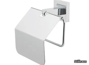 URANIA - Chromed brass toilet roll holder with cover _ Stilhaus