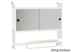 BATHROOM B - Sectional suspended bathroom cabinet with mirror _ String Furniture