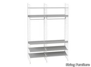 BEDROOM C - Powder coated steel wardrobe with shoe rack _ String Furniture