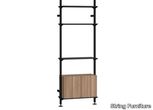 PIRA G2 - Open wall-mounted aluminium and wood bookcase _ String Furniture