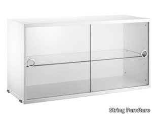 STRING® SYSTEM CABINET WITH GLASS DOORS - MDF wall cabinet with glass door with shelving _ String Furniture