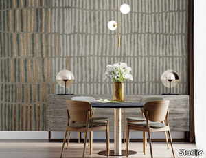 DASH DASH BEIGE - Striped waterproof wallpaper _ Studijo