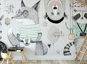 FOX AND FRIENDS - Pop art kids wallpaper _ Studijo