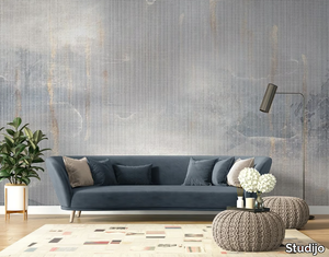 GOLDEN LINES WITH A LITTLE BIT OF BLUE - Motif waterproof wallpaper _ Studijo