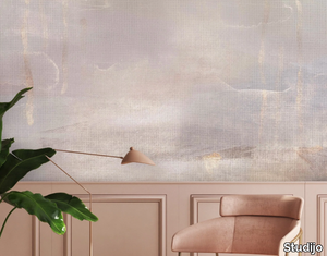 GOLDEN LINES WITH A LITTLE BIT OF PINK - Motif wallpaper _ Studijo