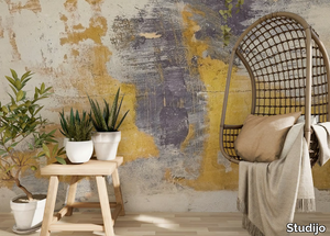 YELLOW WALL - Motif waterproof wallpaper _ Studijo