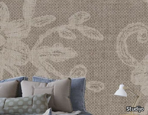 CROCHET BEIGE - Wallpaper with floral pattern _ Studijo